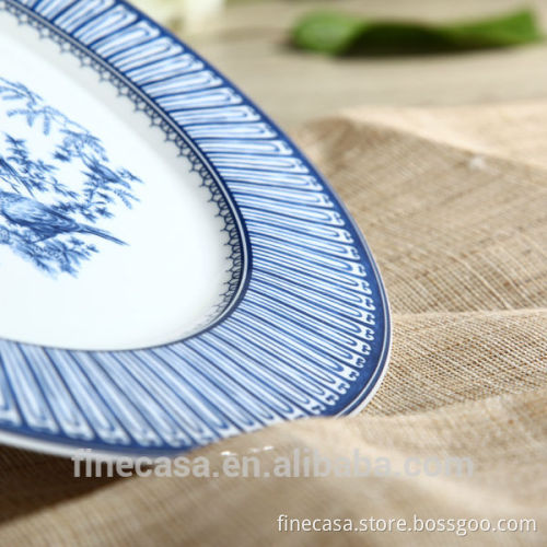 10.5 Inches Elegant Chinese Design Blue and White Dinner Plate